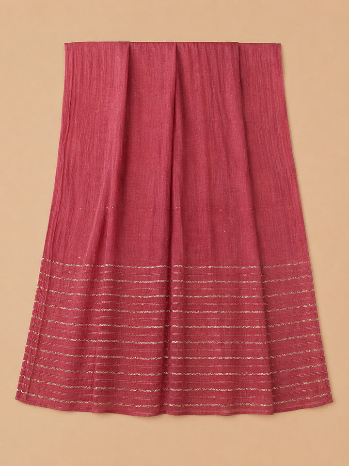 Onion Pink Embroidery Cotton Blend Unstitched Dress Material