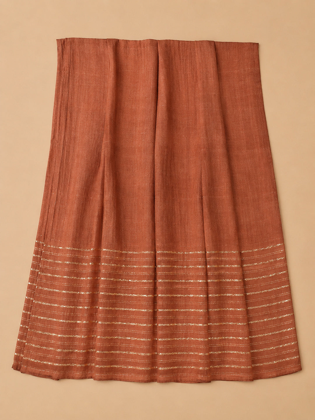 Rust Embroidery Cotton Blend Unstitched Dress Material