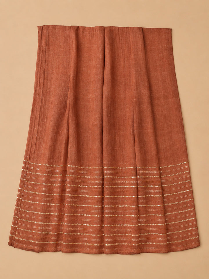 Rust Embroidery Cotton Blend Unstitched Dress Material