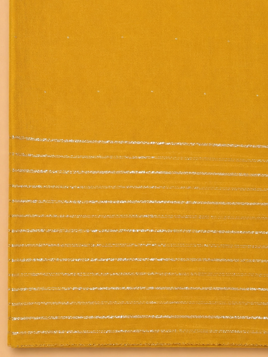 Mustard Embroidered Cotton Blend Unstitched Suit &amp; Pant With Cotton Dupatta