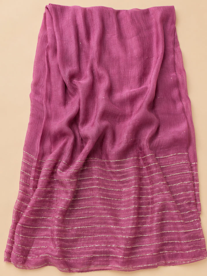 Pink Embroidery Cotton Blend Unstitched Dress Material