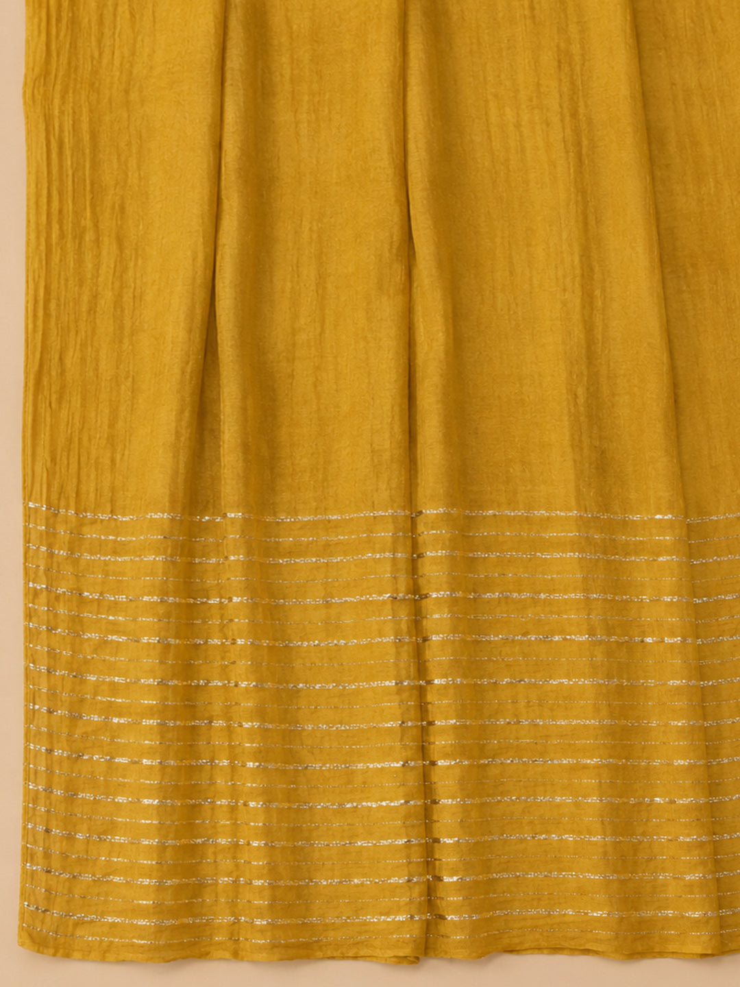 Mustard Embroidered Cotton Blend Unstitched Suit &amp; Pant With Cotton Dupatta