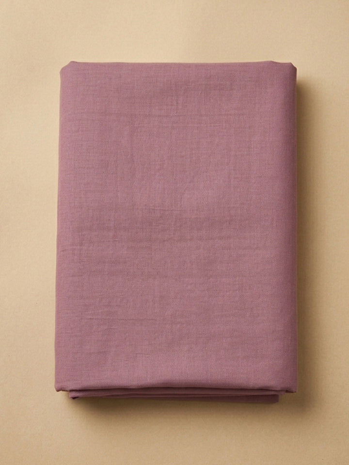 Purple Embroidered Cotton Blend Unstitched Suit &amp; Pant With Cotton Dupatta