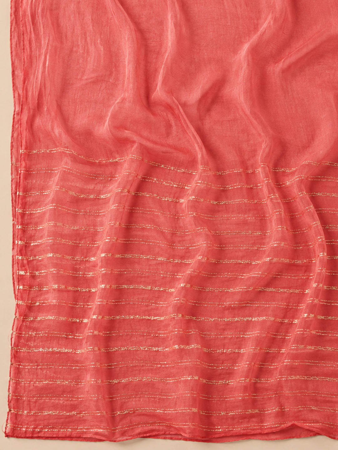 Peach Embroidery Cotton Blend Unstitched Dress Material