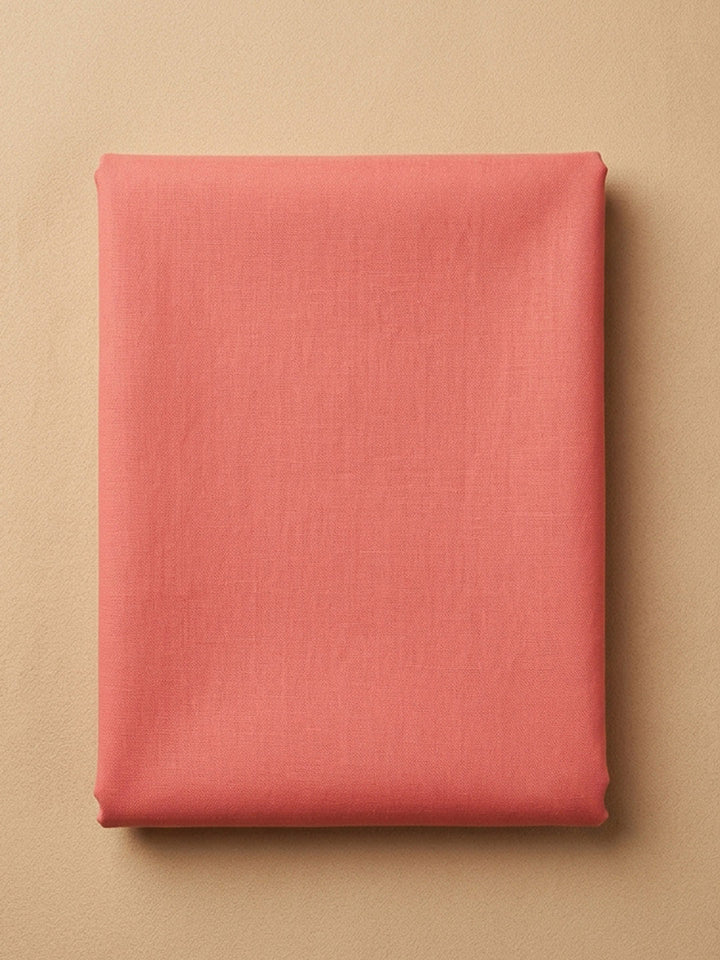 Peach Embroidery Cotton Blend Unstitched Dress Material
