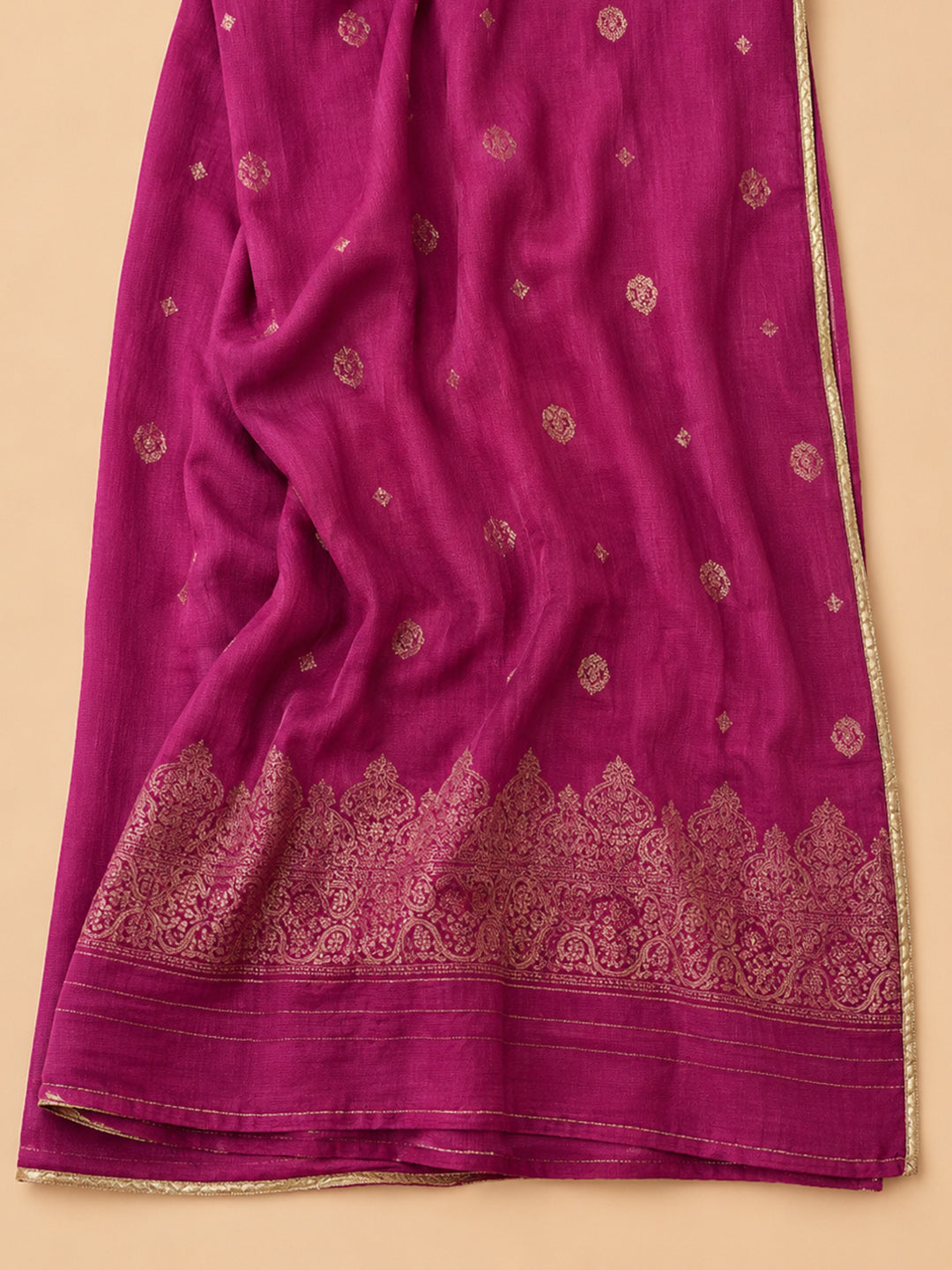 Pink Embroidery Cotton Blend Unstitched Dress Material