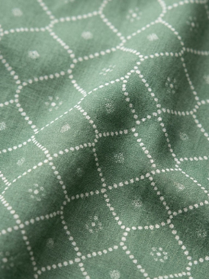 Aqua Green Embroidered Cotton Blend Unstitched Suit &amp; Pant With Cotton Dupatta