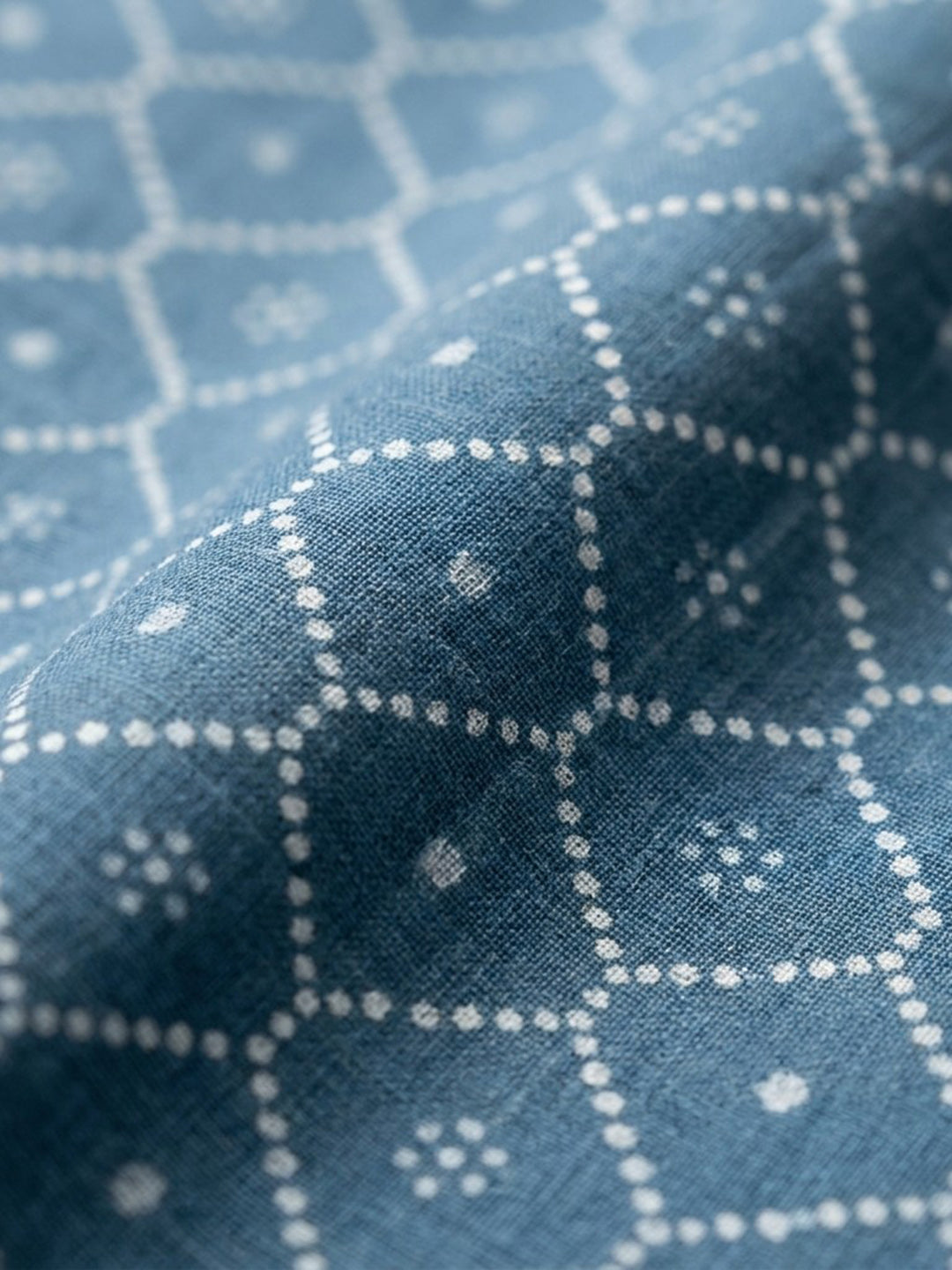 Blue Embroidered Cotton Blend Unstitched Suit &amp; Pant With Cotton Dupatta