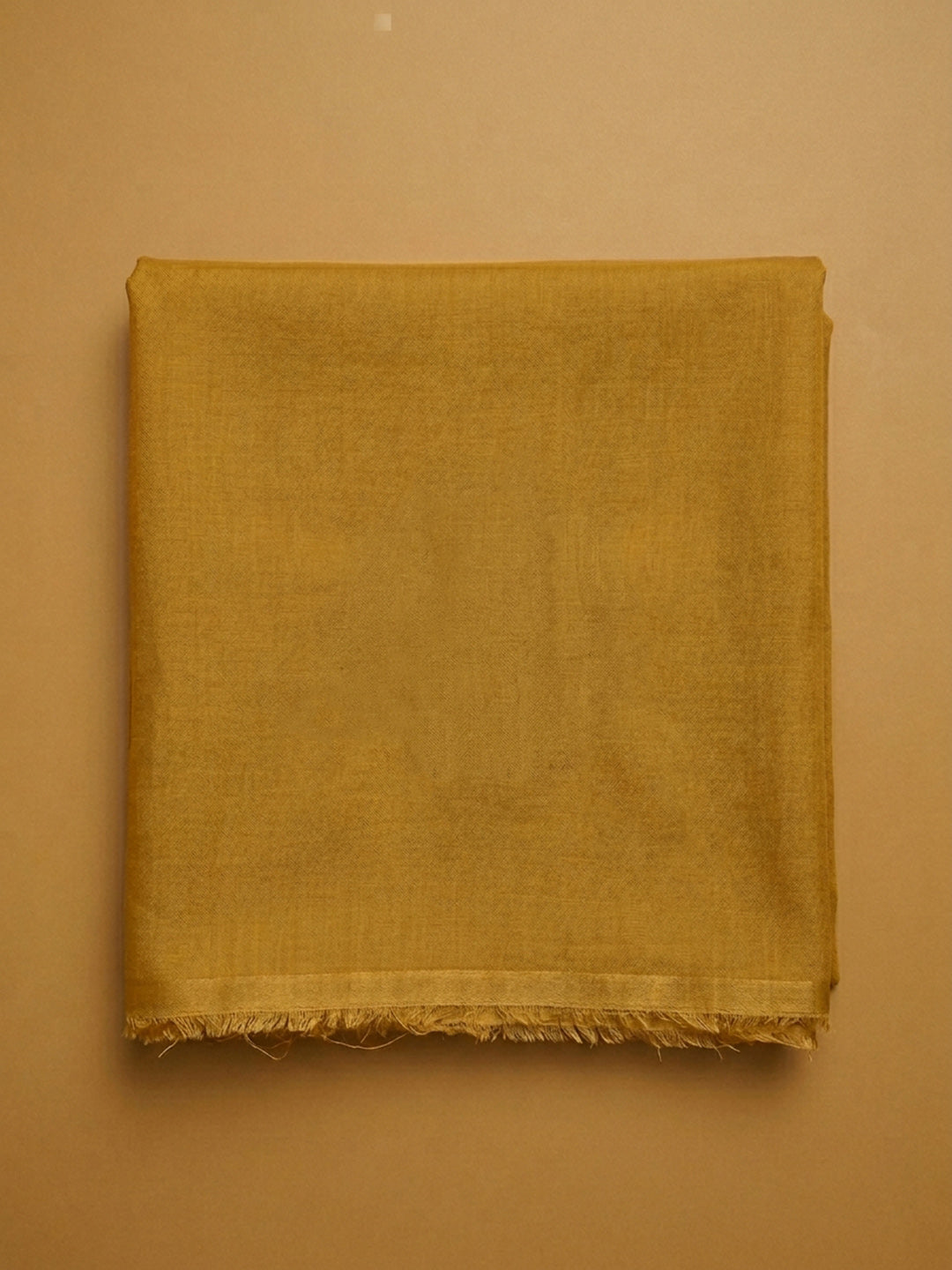 Mustard Embroidered Cotton Blend Unstitched Suit &amp; Pant With Cotton Dupatta