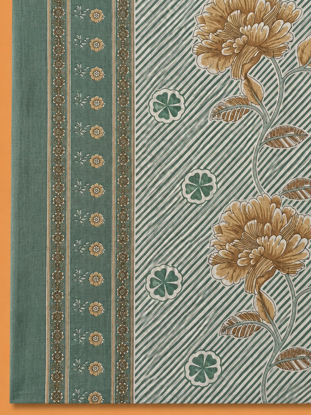 Rama Green Embroidery Cotton Blend Unstitched Dress Material