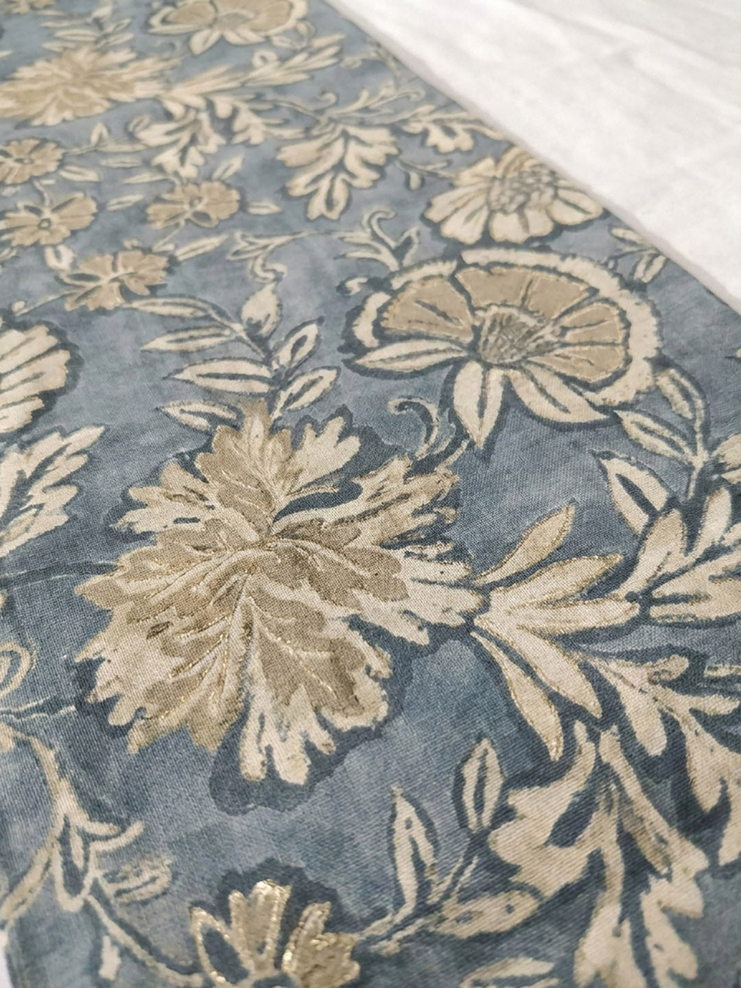 Grey Embroidery Cotton Blend Unstitched Dress Material