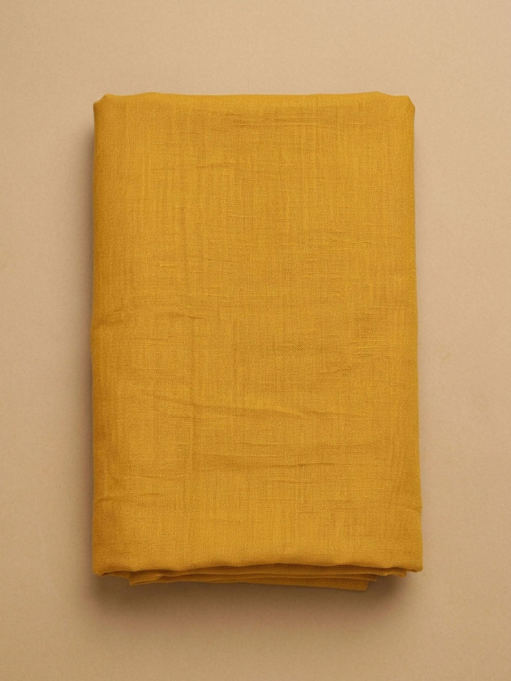 Mustard Embroidery Cotton Blend Unstitched Dress Material