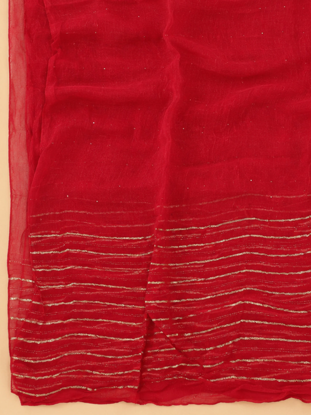 Red Embroidery Cotton Blend Unstitched Dress Material