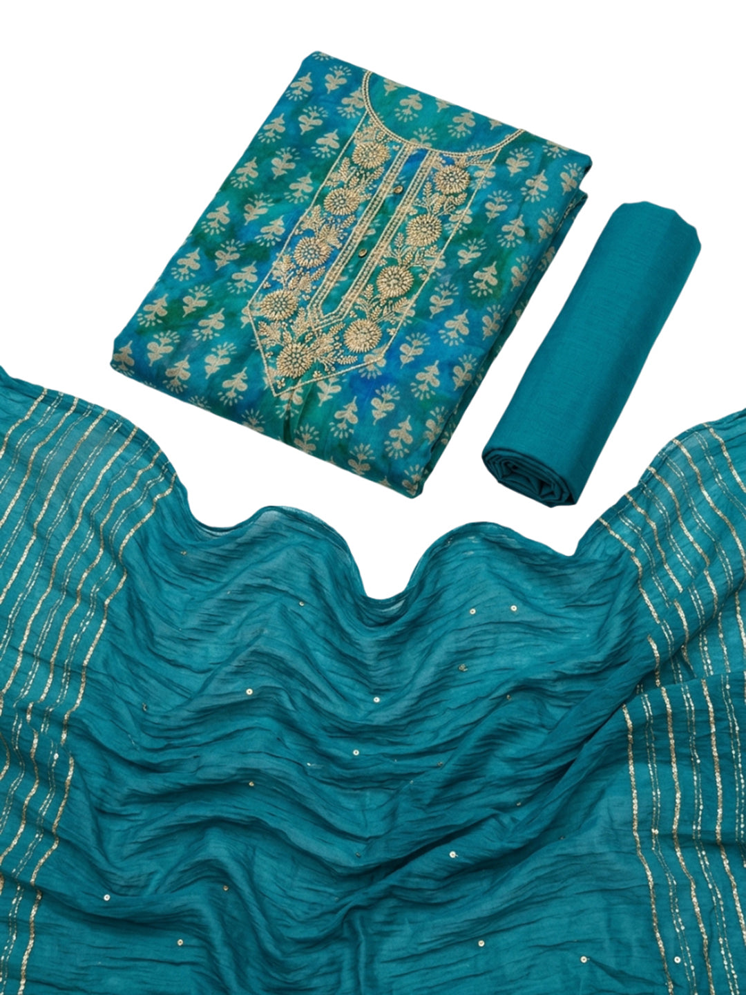 Firozee Embroidery Cotton Blend Unstitched Dress Material