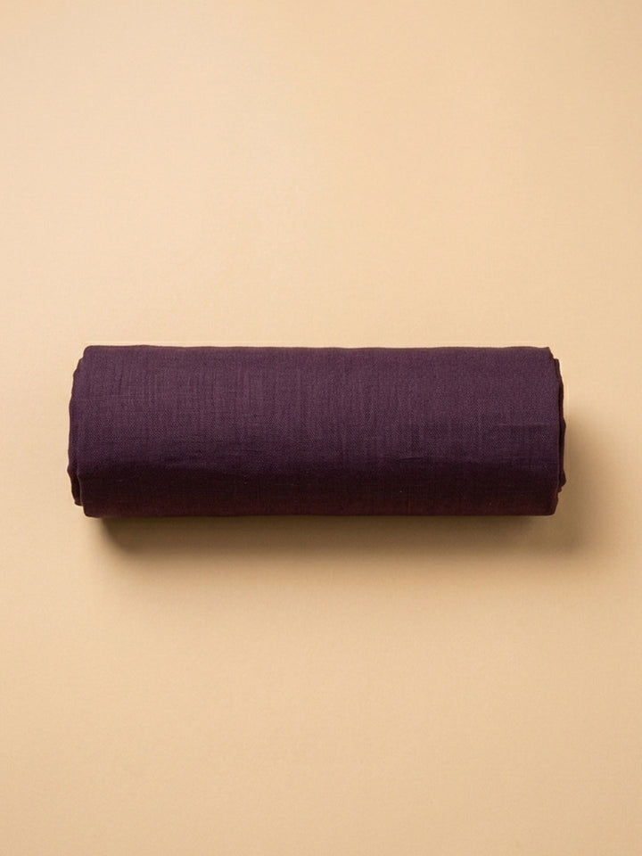 Purple Embroidered Cotton Blend Unstitched Suit &amp; Pant With Cotton Dupatta