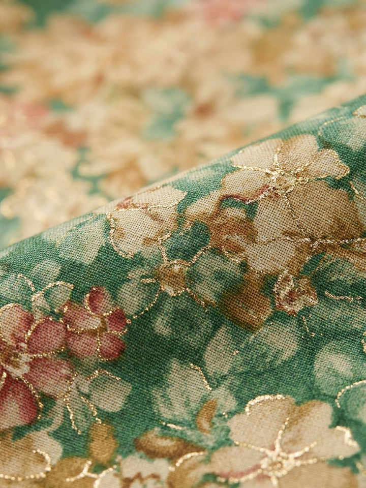 Rama Green Embroidered Cotton Blend Unstitched Suit &amp; Pant With Cotton Dupatta