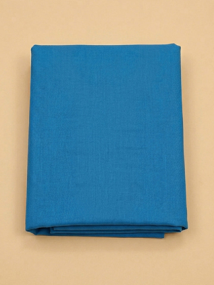Blue Embroidery Cotton Blend Unstitched Dress Material
