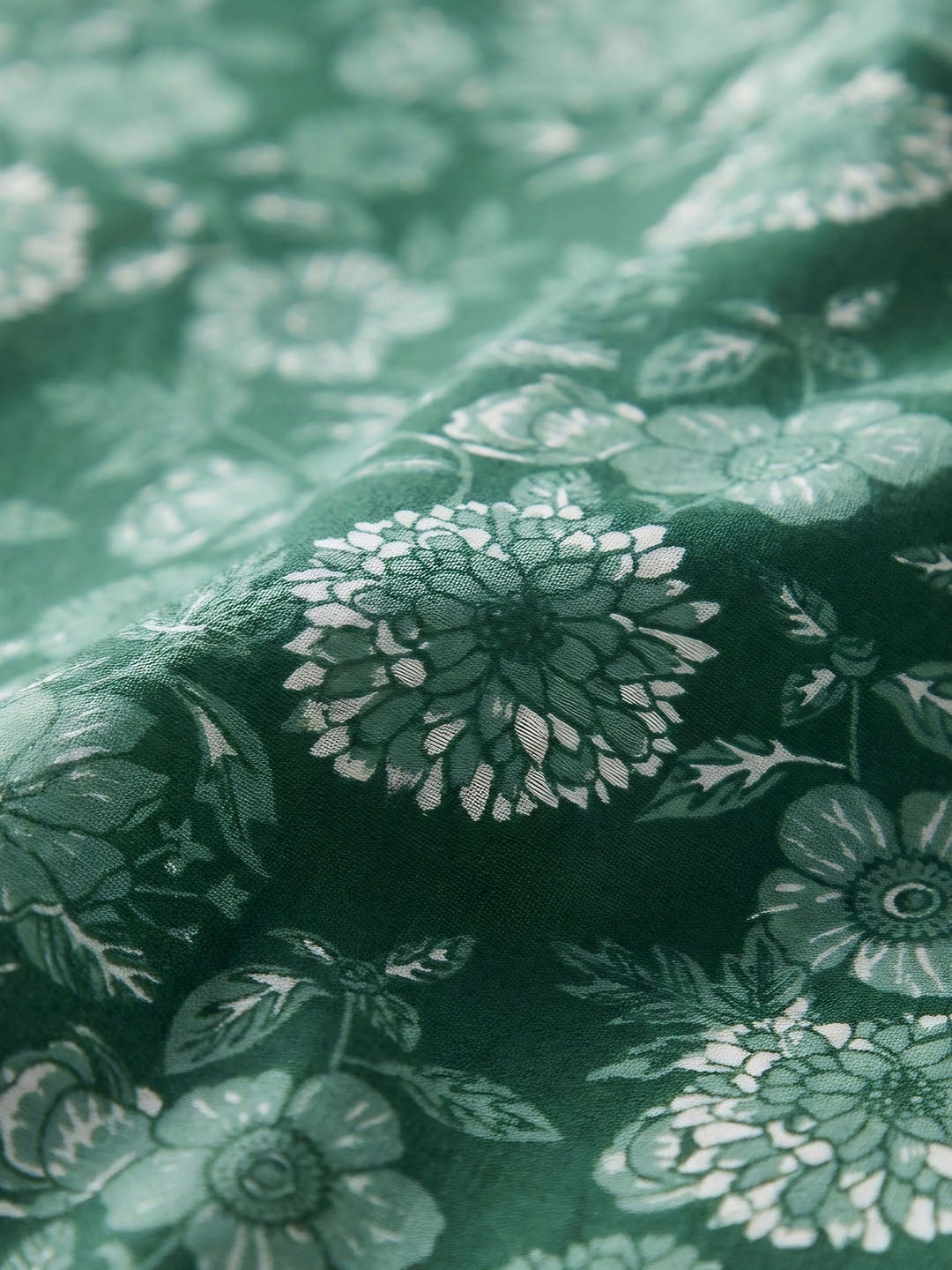 Green Embroidery Cotton Blend Unstitched Dress Material