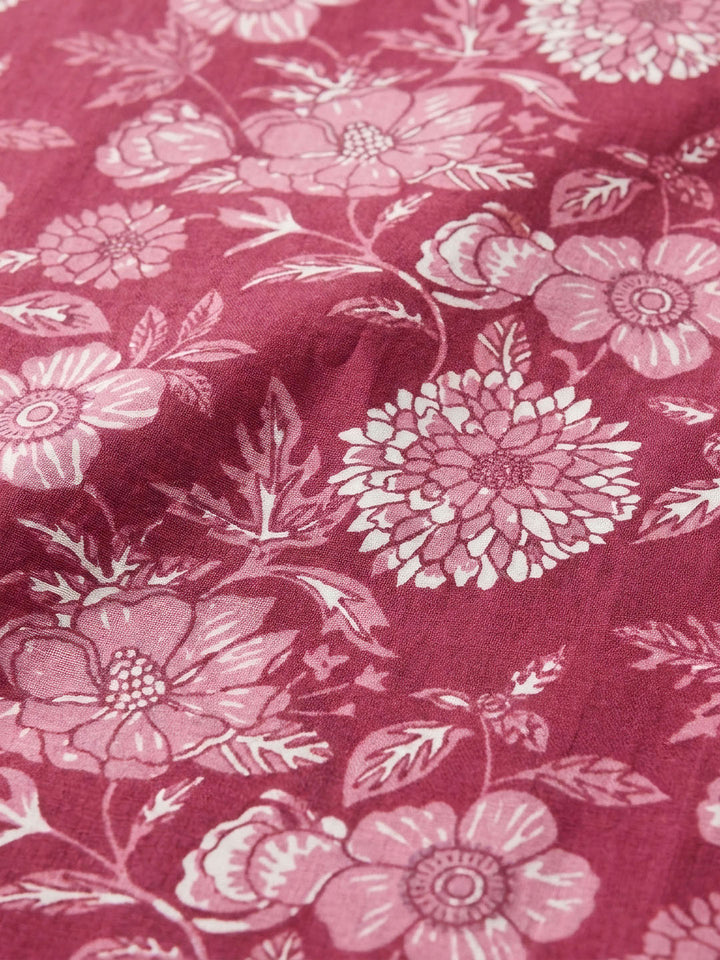 Pink Embroidery Cotton Blend Unstitched Dress Material