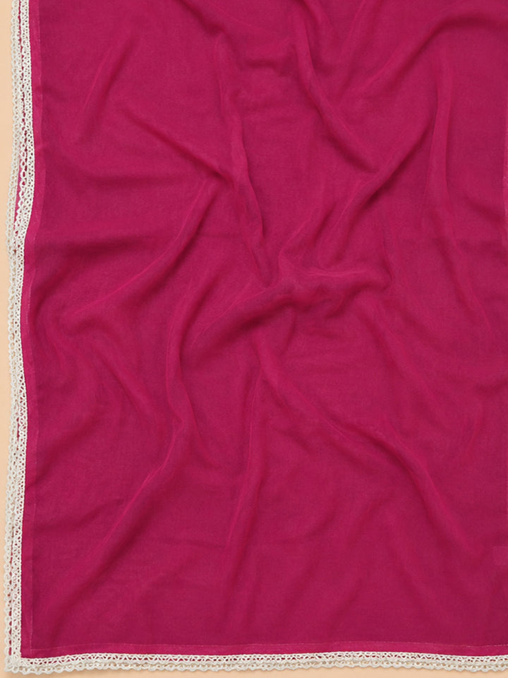 Pink Embroidery Cotton Blend Unstitched Dress Material