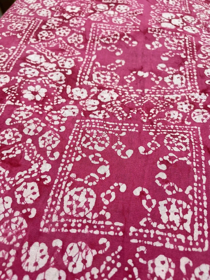 Pink Embroidery Cotton Blend Unstitched Dress Material