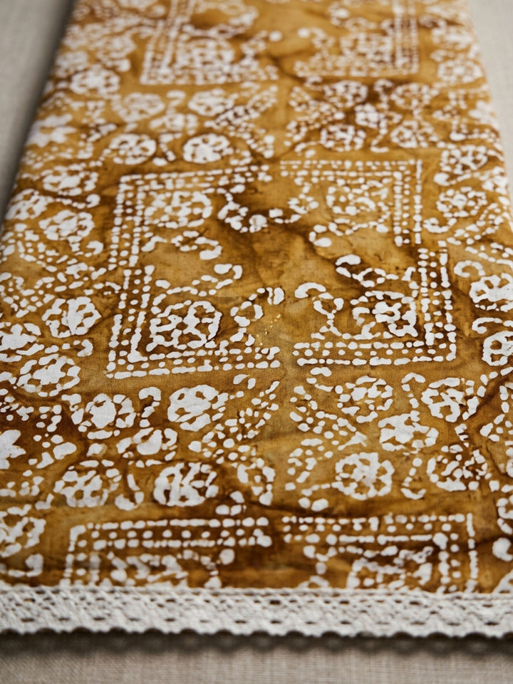 Rust Embroidery Cotton Blend Unstitched Dress Material