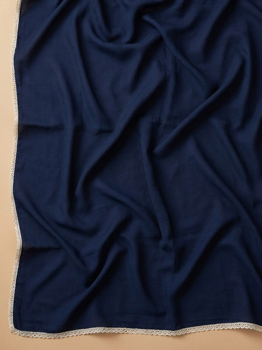 Navy Blue Embroidery Cotton Blend Unstitched Dress Material