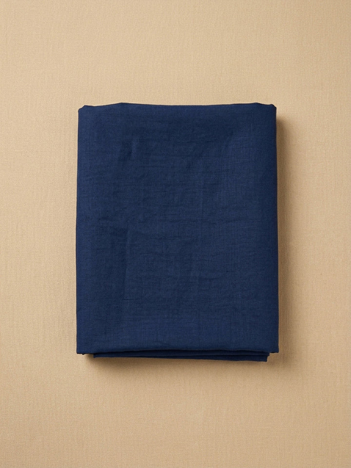 Navy Blue Embroidery Cotton Blend Unstitched Dress Material