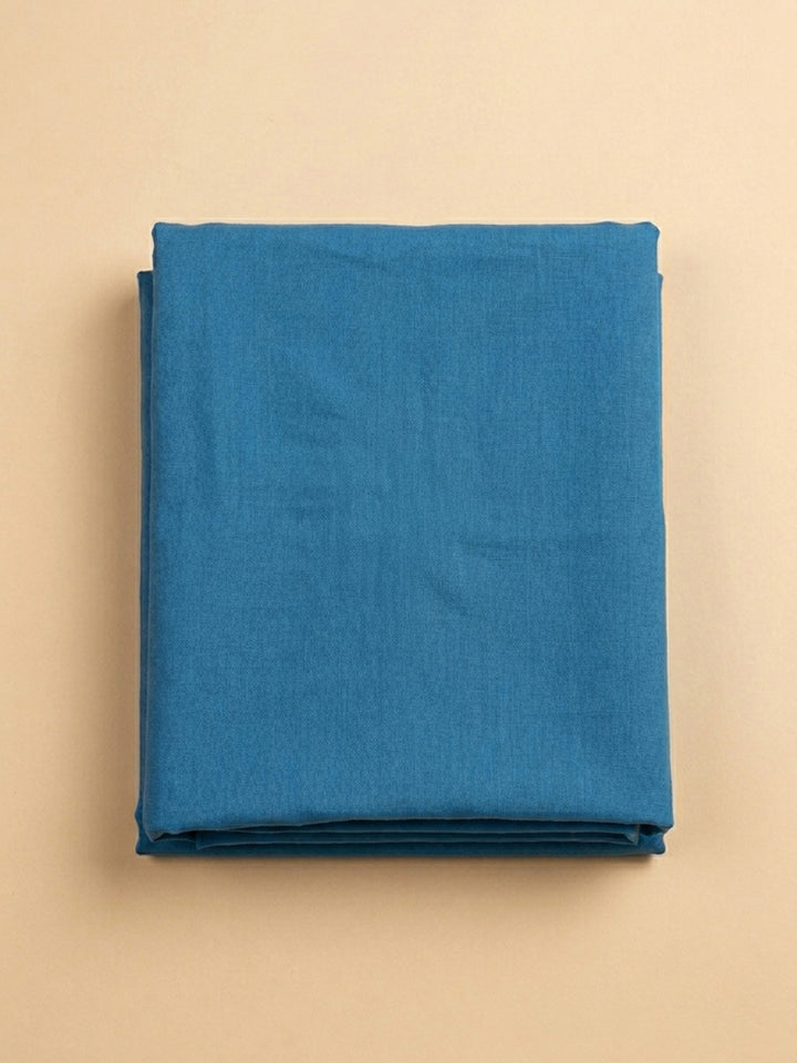 Blue Embroidery Cotton Blend Unstitched Dress Material