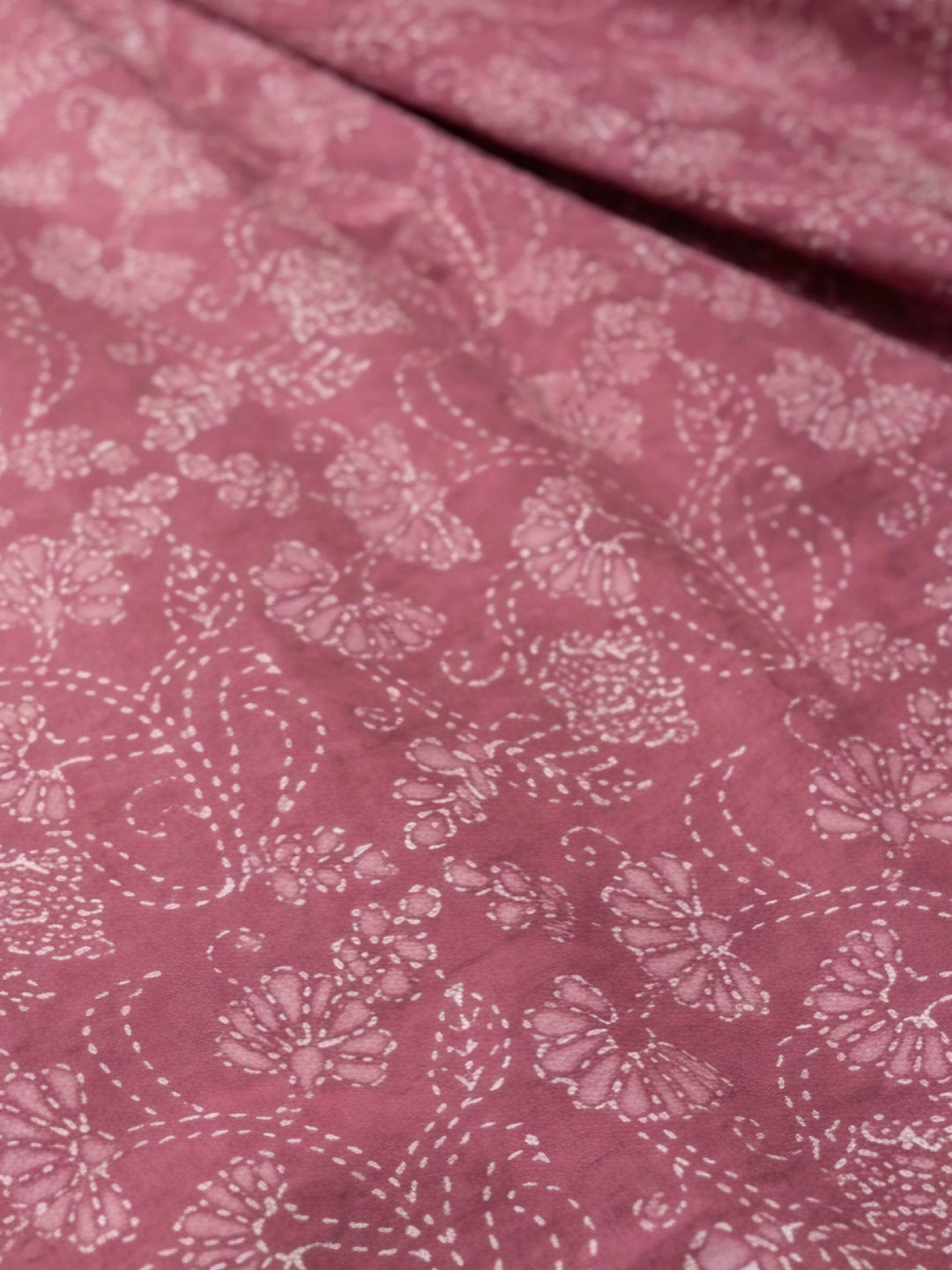 Onion Pink Embroidery Cotton Blend Unstitched Dress Material