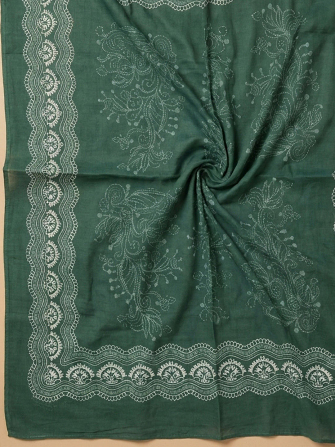 Sea Green Embroidery Cotton Blend Unstitched Dress Material