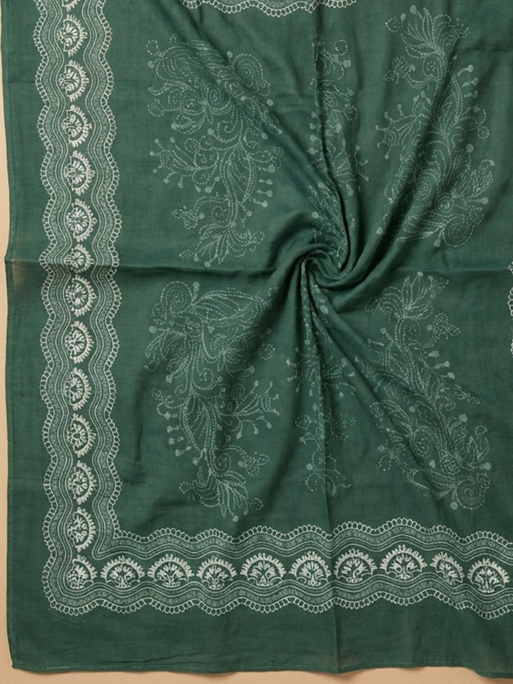 Sea Green Embroidery Cotton Blend Unstitched Dress Material