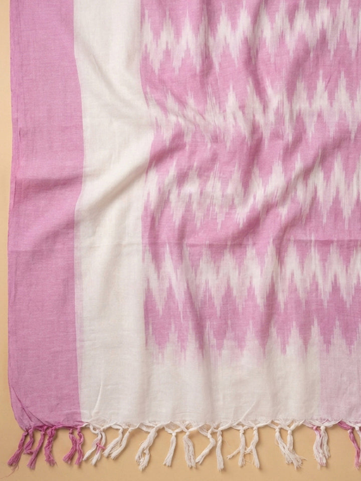 Pink Printed Cotton Blend Unstitched Dress Material