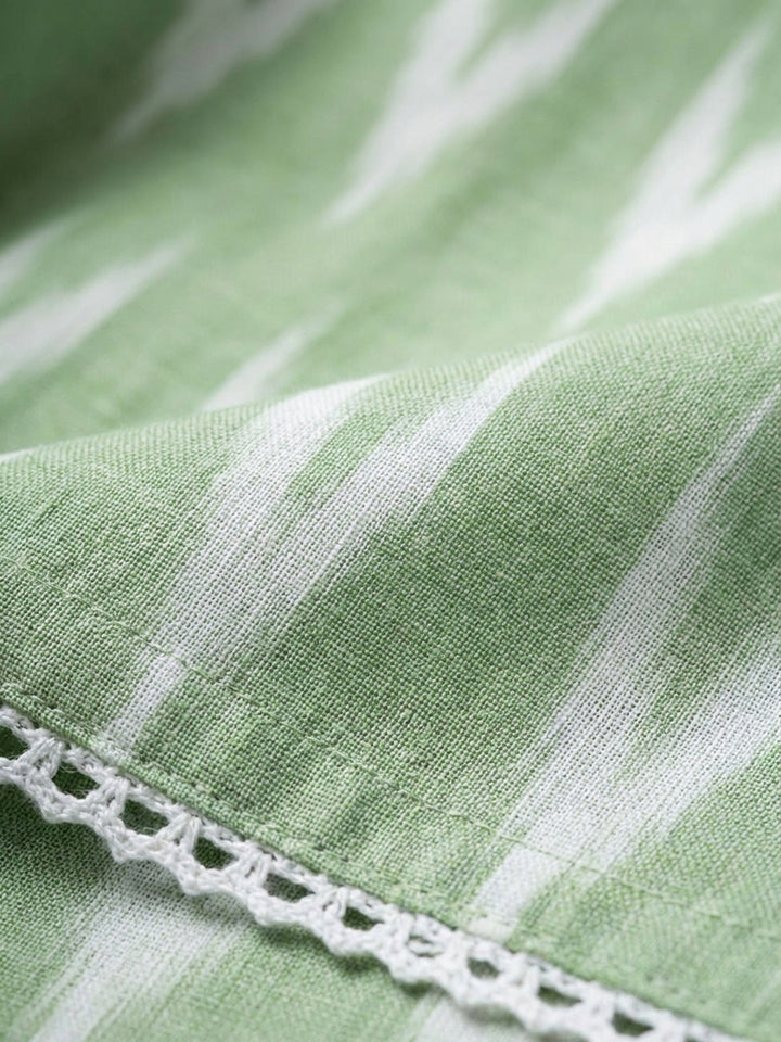 Pista Green Embroidery Cotton Blend Unstitched Dress Material