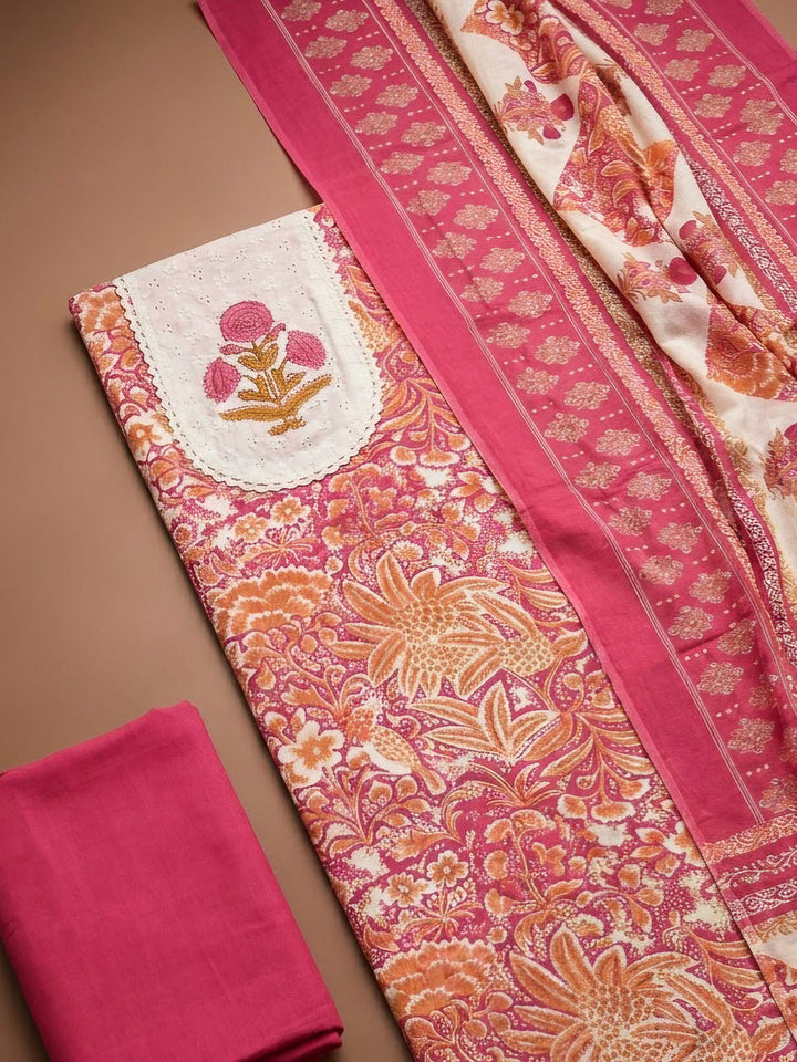 Rani Cotton Blend Embroidered Unstitched Dress Material