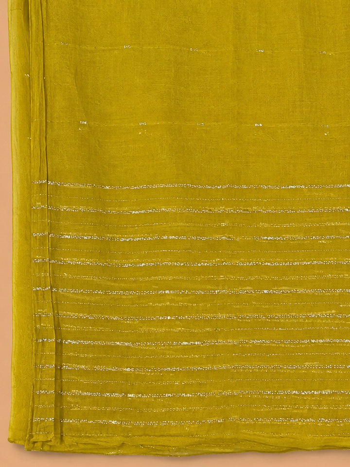 Lemon Cotton Blend Embroidered Unstitched Dress Material