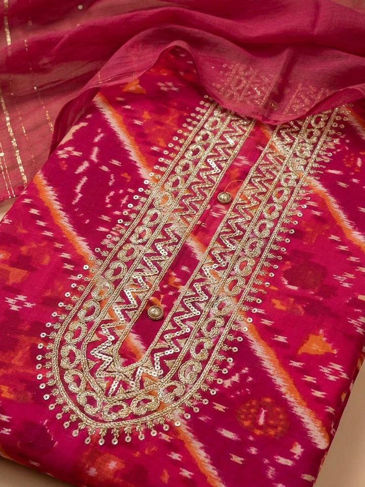 Rani Cotton Blend Embroidered Unstitched Dress Material