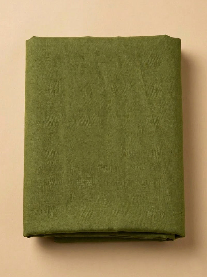 Green Cotton Blend Embroidered Unstitched Dress Material