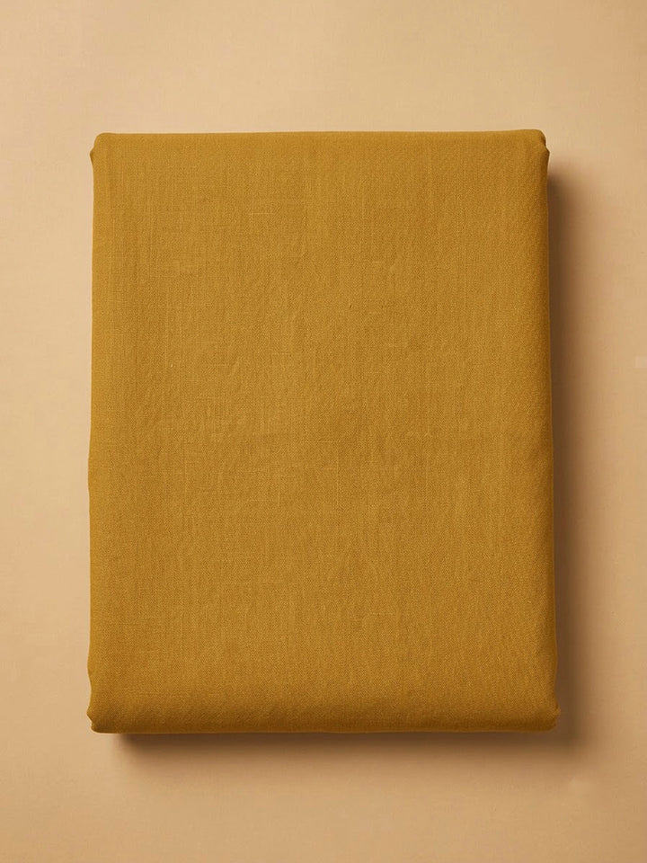 Mustard Cotton Blend Embroidered Unstitched Dress Material