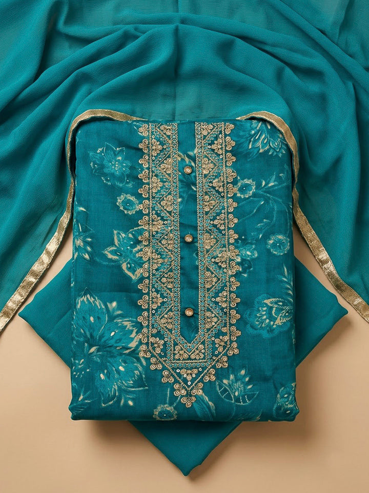 Firozee Cotton Blend Embroidered Unstitched Dress Material