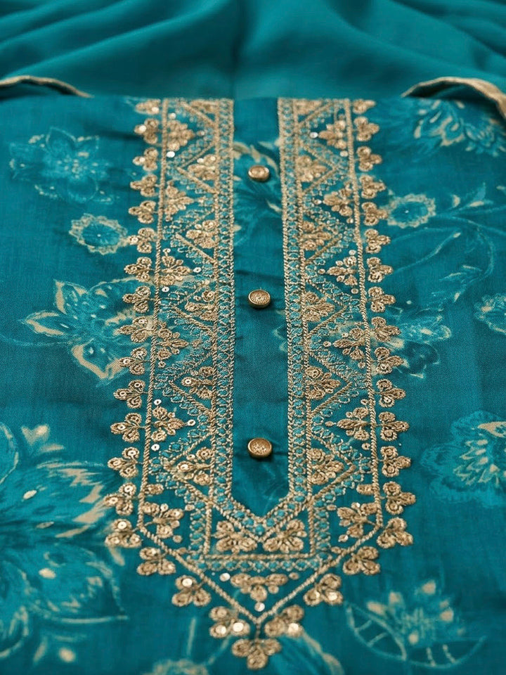 Firozee Cotton Blend Embroidered Unstitched Dress Material