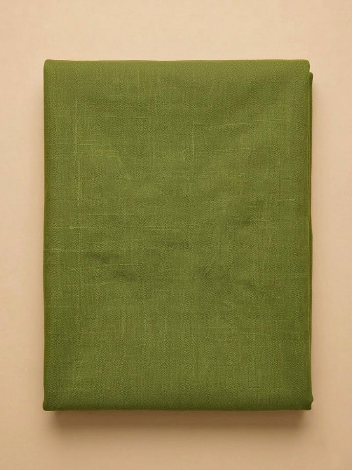 Green Cotton Blend Embroidered Unstitched Dress Material