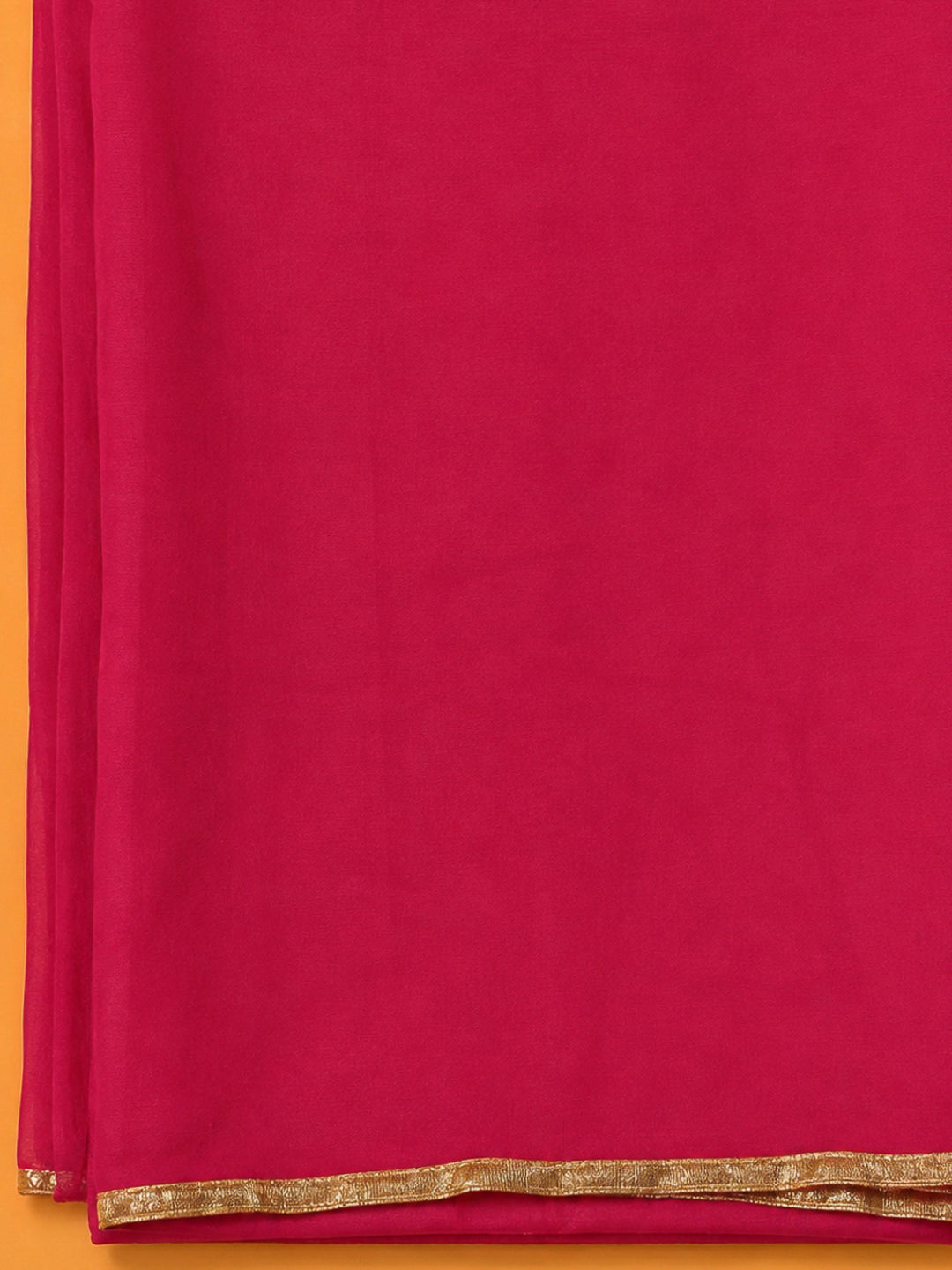 Hot Pink Cotton Blend Embroidered Unstitched Dress Material