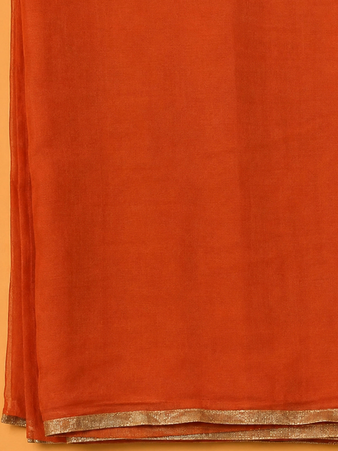 Rust Cotton Blend Embroidered Unstitched Dress Material
