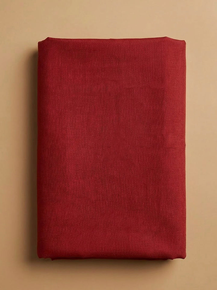 Maroon Cotton Blend Embroidered Unstitched Dress Material