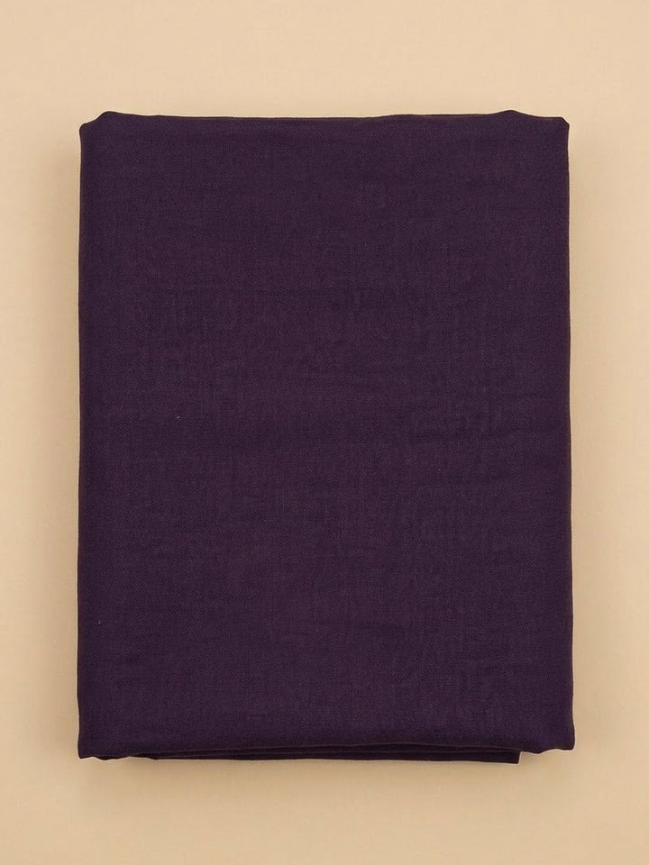 Purple Cotton Blend Embroidered Unstitched Dress Material