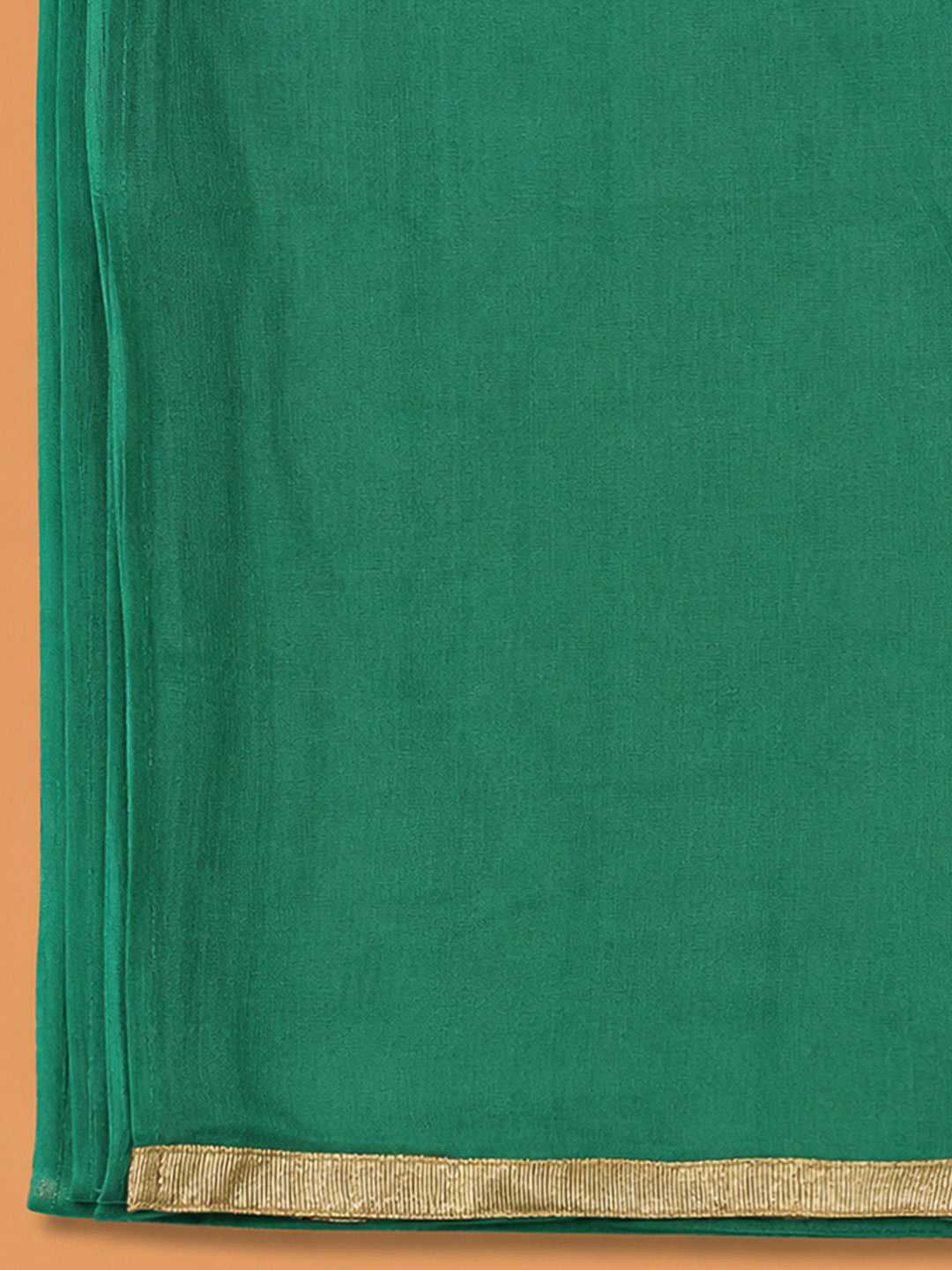 Green Cotton Blend Embroidered Unstitched Dress Material