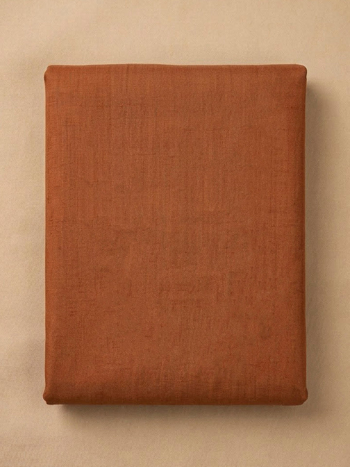 Rust Cotton Blend Embroidered Unstitched Dress Material