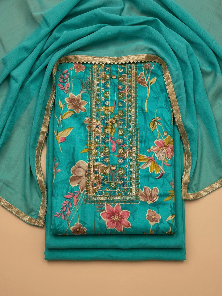 Firozee Cotton Blend Printed Unstitched Dress Material