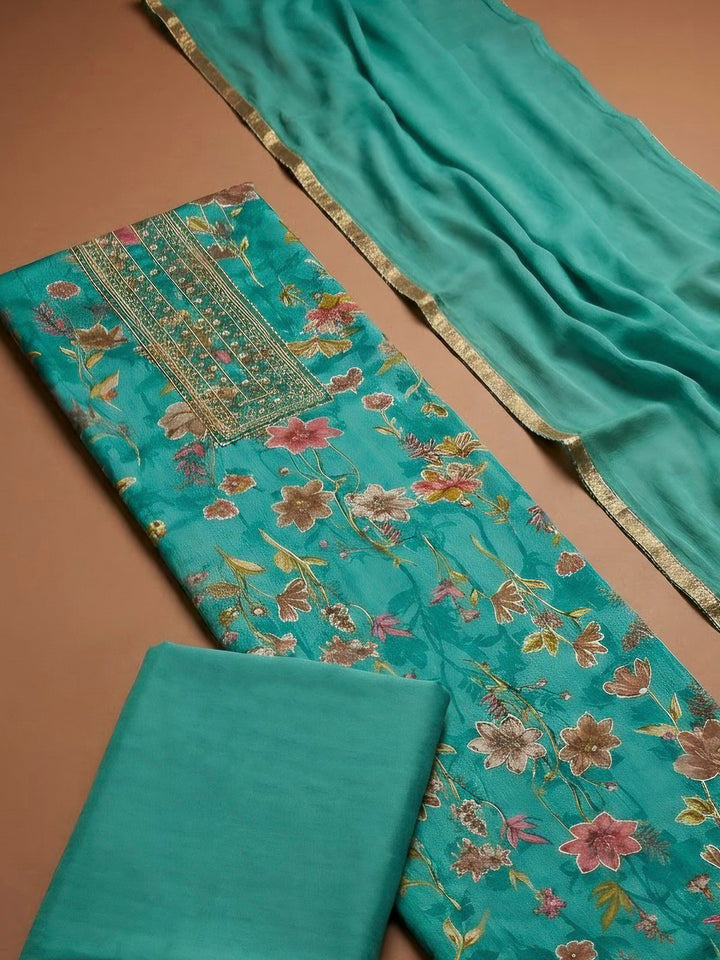 Firozee Cotton Blend Printed Unstitched Dress Material
